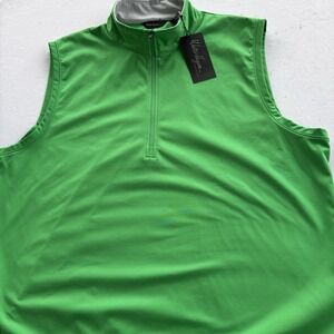 Walter Hagen Essentials Quarter Zip Golf Vest Men's XL Green NWT